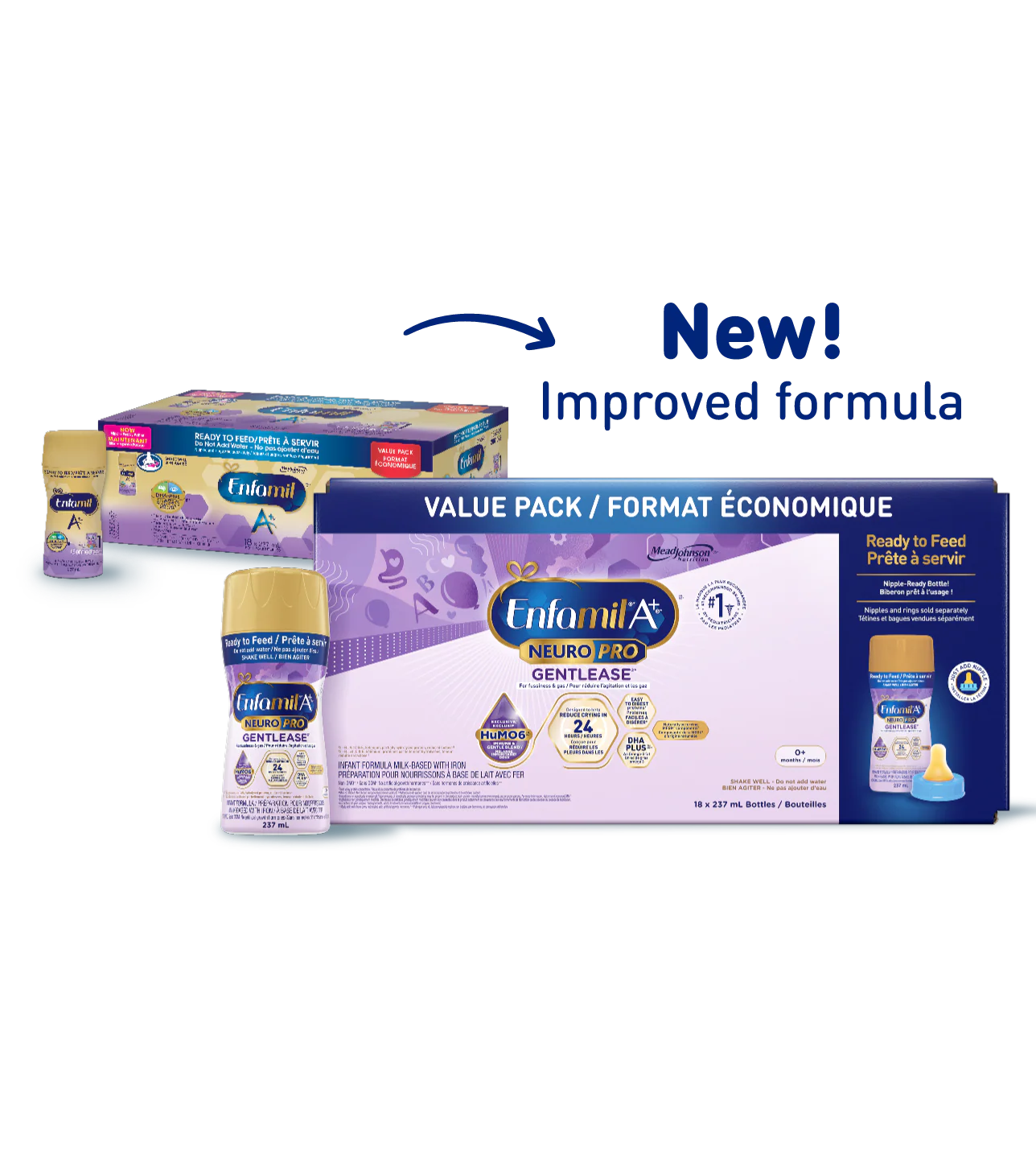 Enfamil A+ NeuroPro Gentlease Infant Formula, Nipple-Ready to Feed Bottles - Image 3