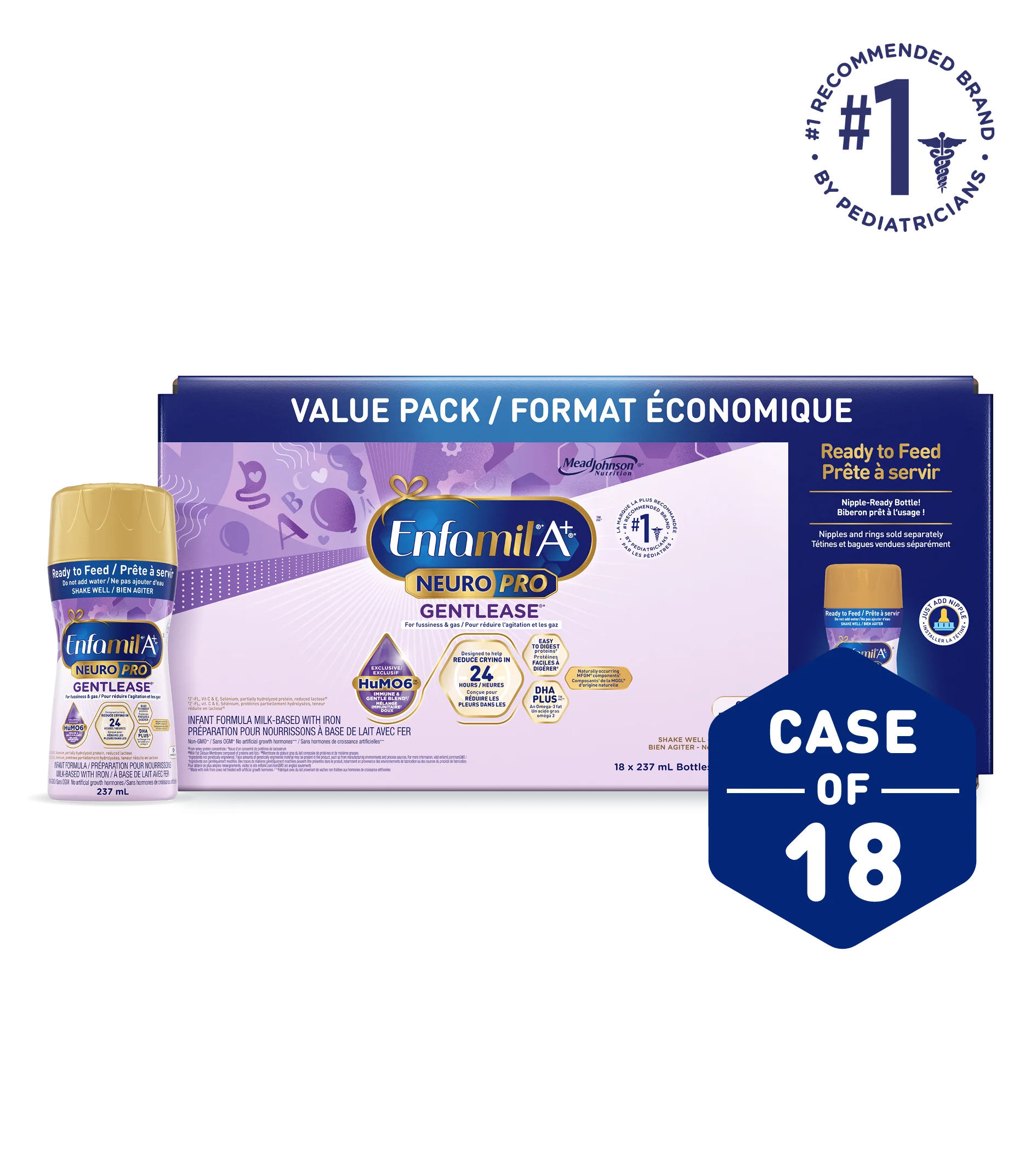 Enfamil A+ NeuroPro Gentlease Infant Formula, Nipple-Ready to Feed Bottles - Image 4