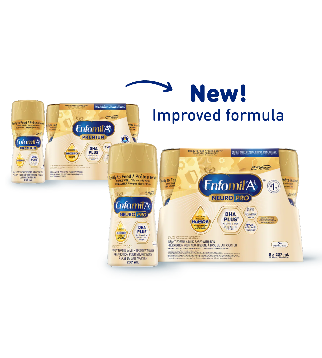Enfamil A+ NeuroPro Infant Formula, Nipple-Ready to Feed Bottles - Image 3